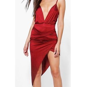 Asymmetrical Plunge Dress NWOT